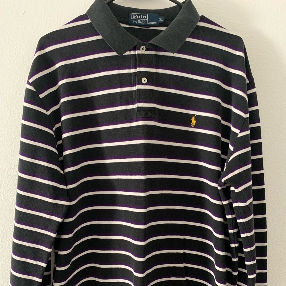 Polo Ralph Lauren Long Sleeve Vintage Knitted Polo Shirt